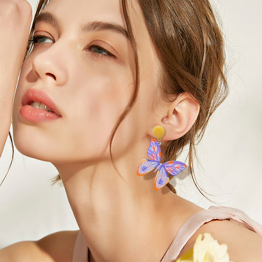 Butterfly Wings Earrings - Women's Sweet Earrings - Acrylic Earrings